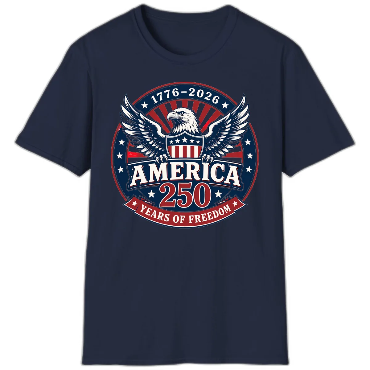 America 250 Years Of Freedom Celebration T-Shirt in Navy